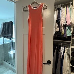 1. State Coral Maxi Dress with White Trim